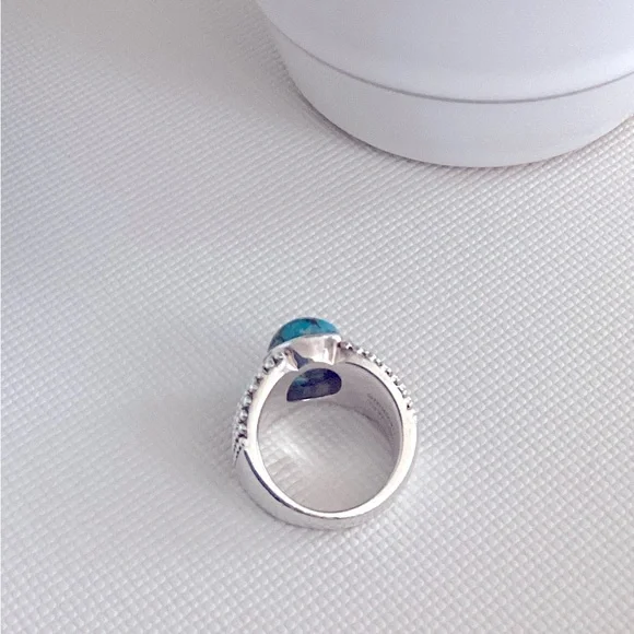 Michael Dawkins Turquoise and Silver Ring - Picture 5 of 8
